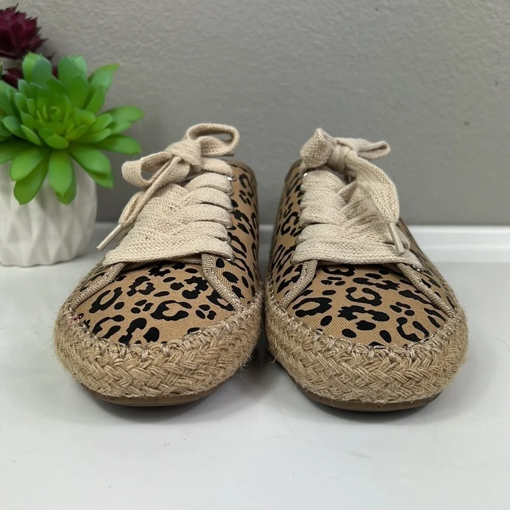 NWOB Emu Australia Agonis Espadrille Sneakers Leopard Beige Canvas Shoes 6